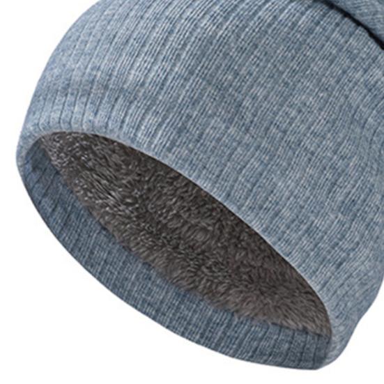 Yousheng 3 Pcs/Set Unisex Winter Hat Scarf Gloves Set Thick Knitted Ear Protection Cap Gloves Stretchy Windproof Winter Outdoor Cycling Dome Beanie