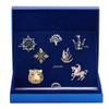 Vintage Style Full Rhinestone Mens Suit Lapel Pin Set Elegant Alloy Brooch Groom Wedding Gift