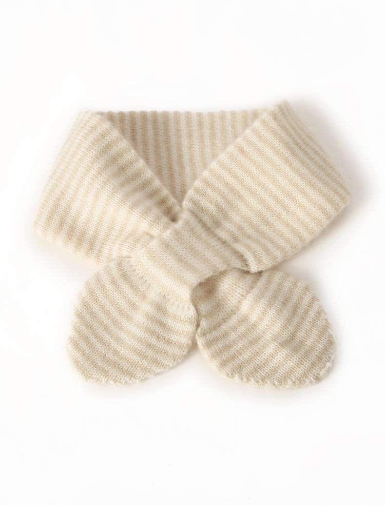 Women 100 Pure Cashmere Knitted Small Bowknot Scarf Neckerchief Thin Stripes Neck Warmer Ring Collar Female Boutique Small Accs