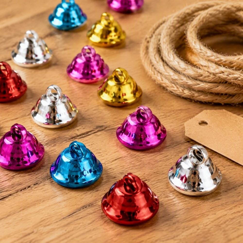 20pcs 2.1CM Size Bird Bells Iron Material Craft Bells Colourful Interactive Bell Toys For Cockatiel