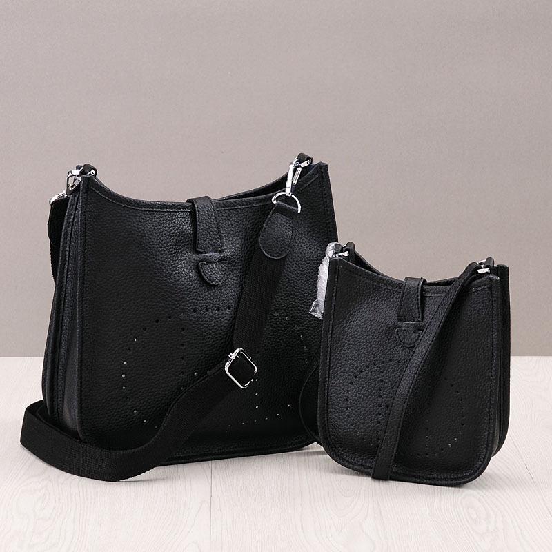 2024 Женская модная сумка через плечо из натуральной кожи Hollow Punch