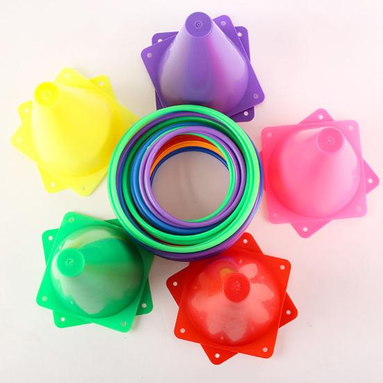 12 шт./комплект Знаковые ведра Разноцветные пластиковые ведра с логотипом Конусы для футбольных тренировок с сумкой для переноски Эргономичный дизайн Штабелируемые спортивные маркеры