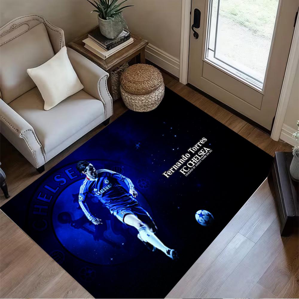 Dynamic Football Player Artwork Floor Rug Office Rug Suitable for Living Rooms Dormitory Entryway Game Room Antislip Carpet Office home decor