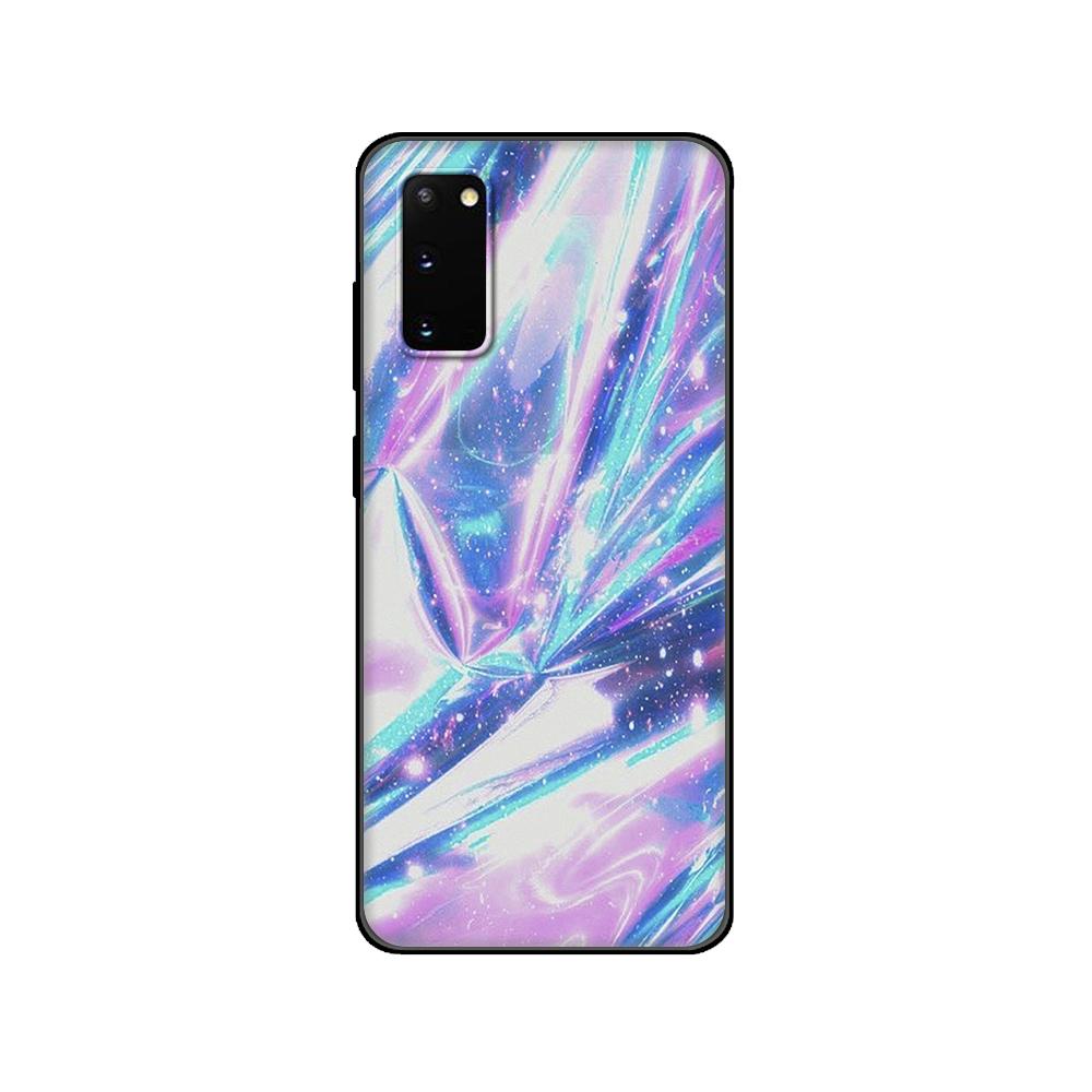 Черный чехол из ТПУ для Samsung Galaxy S20/S20 PLUS/S20 ultra/S20+/S20FE задняя крышка с голографическим переливающимся принтом