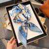 New Fashionable Natural Floral Pattern Printed Multifunctional Smooth Neck Scarf Headband Women's Square Scarf Headscarf