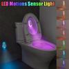 1PC LED Motion Sensor Light 2in1 RGB Night Light 8 Light Modes Type-C Rechargeable IPX3 Waterproof Lamp for Toilet Step Lighting