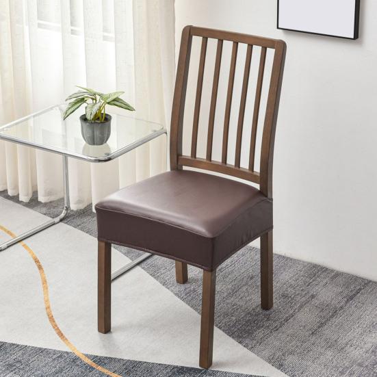 Эластичный чехол для сиденья из искусственной кожи, противоскользящий, водонепроницаемый, маслостойкий, теплоизоляционный, однотонный, устойчивый к царапинам