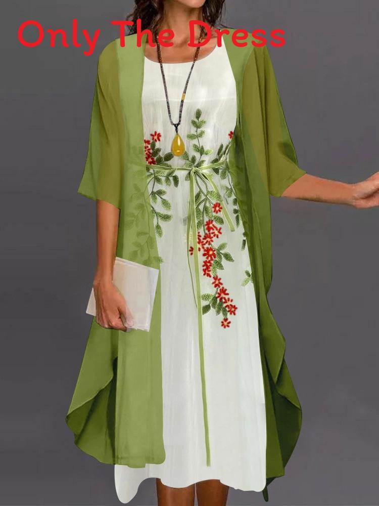Elegant Lace Chiffon Dress Twopiece Set Summer Fashion For Women