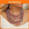 Beaded Women Glass Jewelry Set Multilayer Circular Design For Office Casual Use
