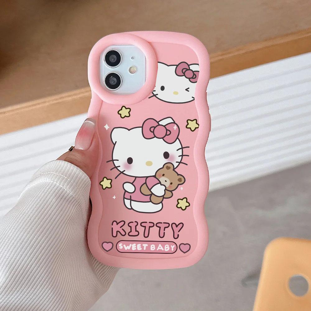 Pink Cute Hello Kitty Cat Chain Casing For OPPO Realme C85 Pro 15 14 Pro C75 C67 C63 C55 C35 C53 C65 C51 C61 5G INS Cartoon Case