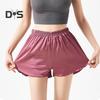 Женские пижамные шорты для дома, эластичные оборки, подол, дышащие повседневные спортивные шорты для дома, йоги, повседневная одежда