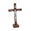 1 шт. деревянный католический крест с подставкой настольный крест религиозный христианский стоячий распятие настольное украшение церковная молитва