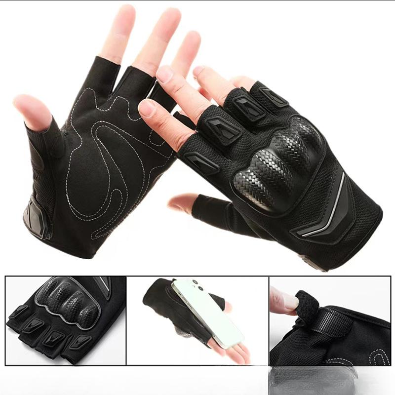 Breathable Tactical Half Finger Gloves Men's Motorcycle Riding Off Road Motorcycle Field Fighting Anti Slip Fitness Wear Resistant Hard Shell