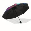 Colorful Mandala Art: Open Book with Feathers and SwirlsUmbrella, Portable 3-Fold Compact Umbrella for Men & Women Gift