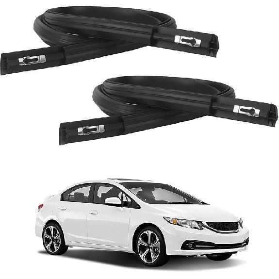 Уплотнительная накладка водостока крыши для 2012-2015 Honda Civic седан 4-дверный, левая и правая 2 шт. Черная резиновая уплотнительная полоса Замена 74316TR0A01 74306TR0A01.