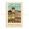 Travel Posters Porto Portugal Metal Plaque Poster Wall Decor Pub Printed Bar Wall Decor Tin Sign Poster