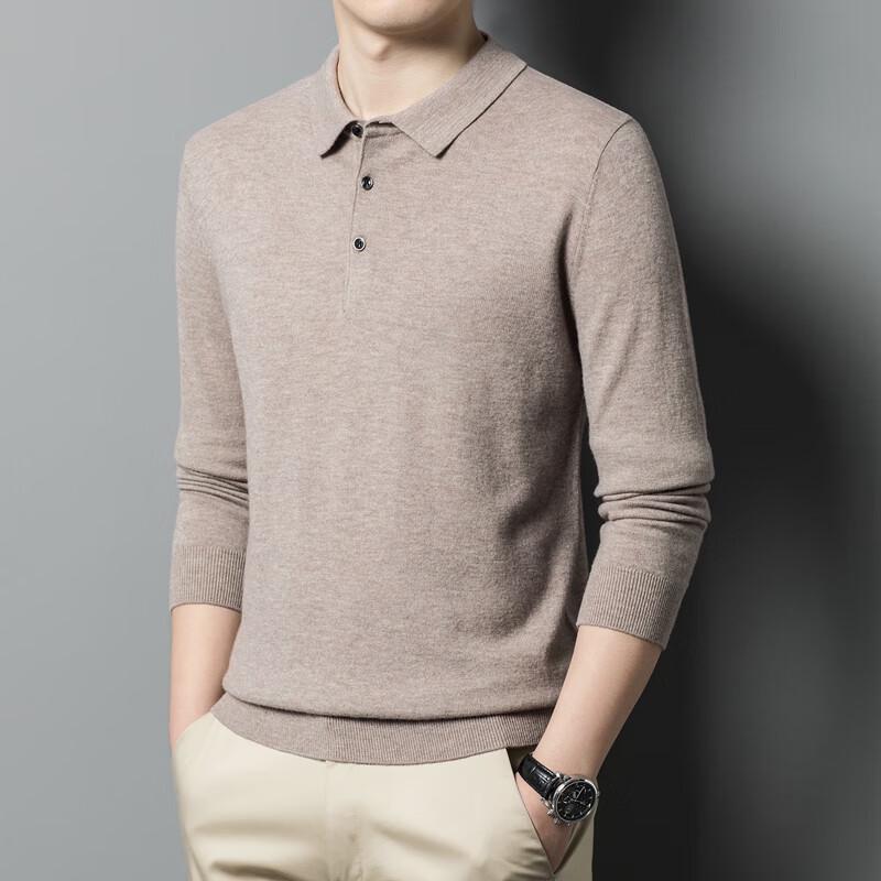 Мужской пуловер поло из 100% мериносовой шерсти