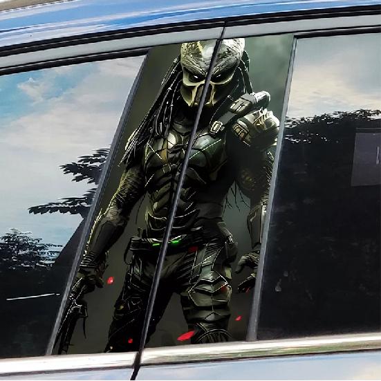 Predator Car Stickers Car B-pillar Decal Waterproof Stickers Auto Center Pillar Sticker Cover Scratches Vehicle Decor Accessorie