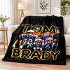 Tom Brady Flannel Throw Blanket Soft Warm Cozy For Sofa Bed Indoor Home Bedroom Use