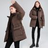 Medium and Long Down Cotton-padded Clothes Women's Waist Winter Hooded New Fashion Thickened Cotton-padded Jacket