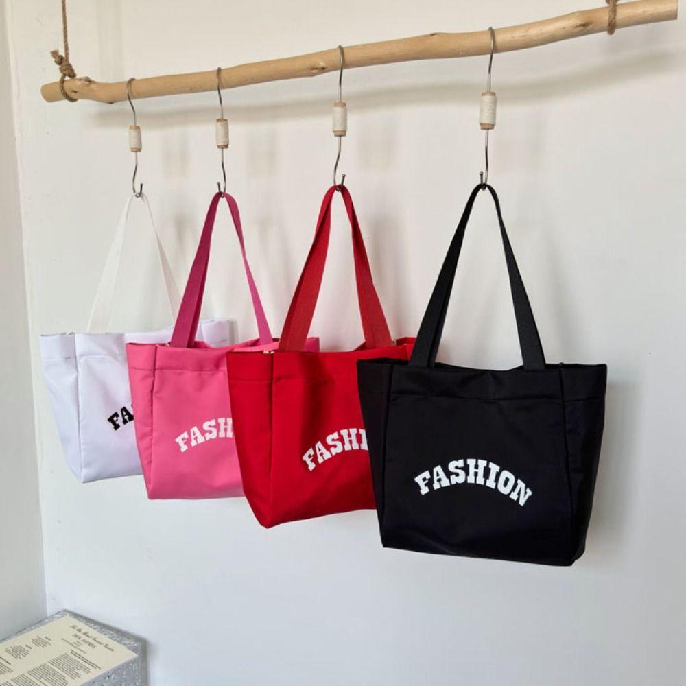 Nylon Canvas Tote Bag Printed Letter Shoulder Bag Fashion Simple Handbag  Streetwear