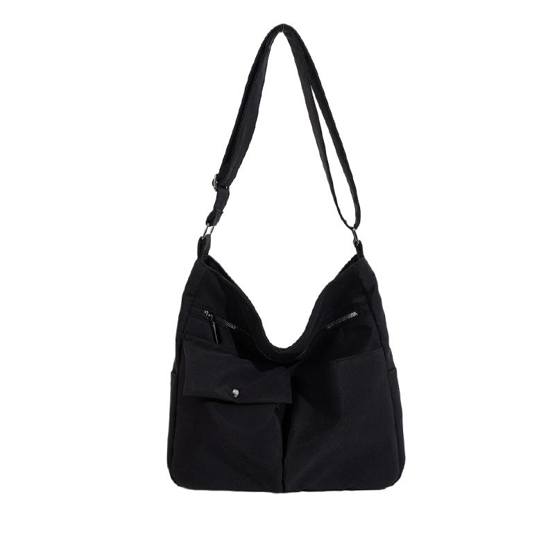 Оксфордская сумка с несколькими карманами, женская сумка через плечо, однотонная студенческая большая сумка