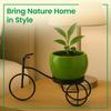 Cycle-Shaped Metal Plant Stand for Indoor & Outdoor Use, Metal Cycle Flower Vase, Decorative Iron Planter Pot Holder for Flowers & Ornaments