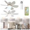 E26/27 Socket Fan LED Light Light Bulb Fan with Remote 40W/30W Warm Light Ceiling Fan 3 Speeds Timing for Garage Kitchen Bedroom