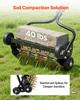 Lawn Aerator, 18 in Manual Push Spike Aerator with 4 Wheels & Handle, Heavy Duty Grass Aerators, Supports 40 lbs Added Weight, Rolling Lawn Aeration