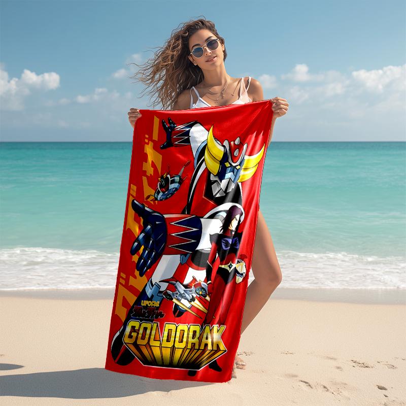 1pc UFO Robot Grendizer3 Beach Towel, Comfortable and Thick, and Swimming/Bath/Picnic/Camping Towel, Suitable for Seaside Beaches