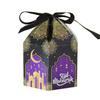 10Pcs Eid Mubarak Candy Box Cookie Snack  Gift Packaging Boxes Bag 2024 Ramadan Kareem Muslim Festival Party Decoration Supplies