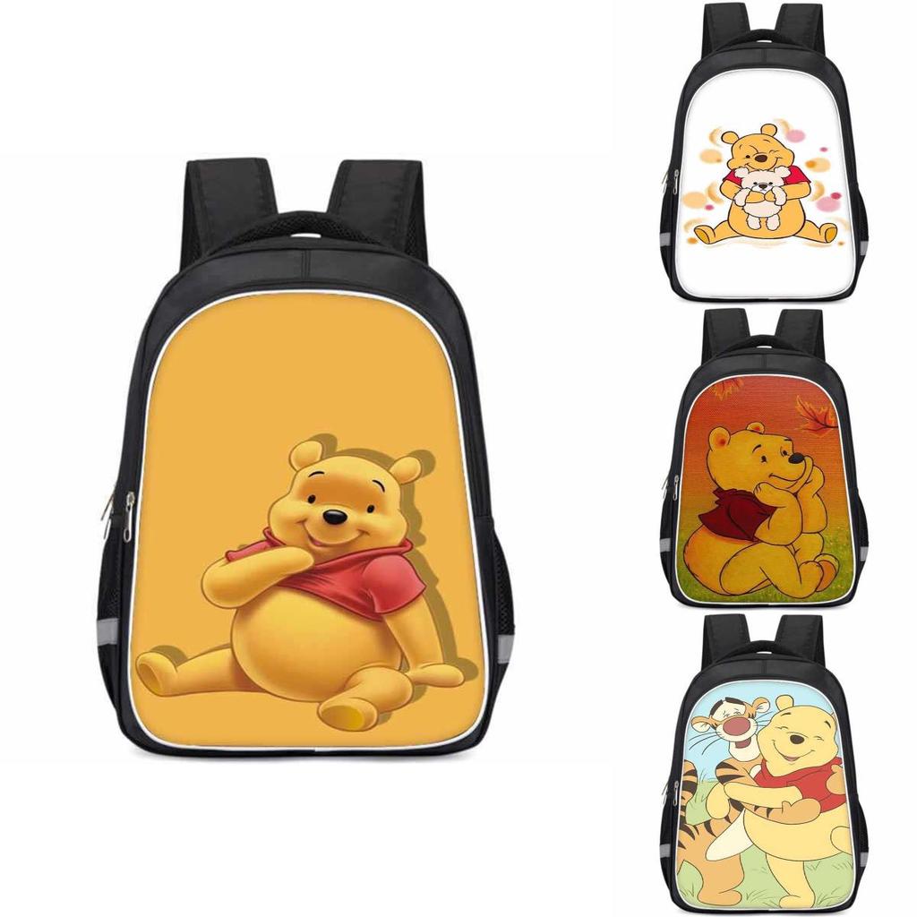 Winnie The Pooh Large Capacity Lightweight 3d School Backpack For Kids And Students Unisex Oxford Fabric