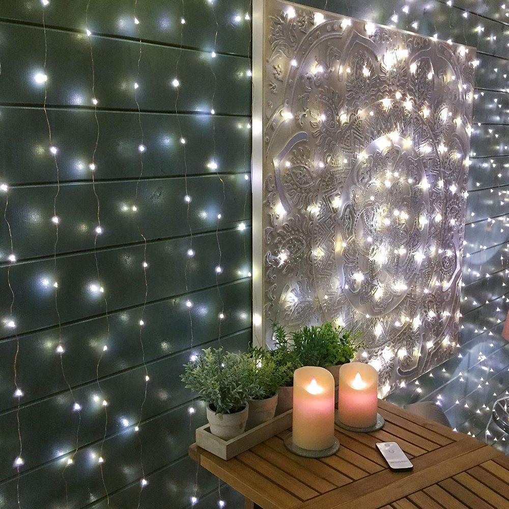 3M светодиодные гирлянды для занавесок AA на батарейках гирлянды Рождественская гирлянда на Новый год Свадебная вечеринка Терраса Домашний сад Украшение вечеринки