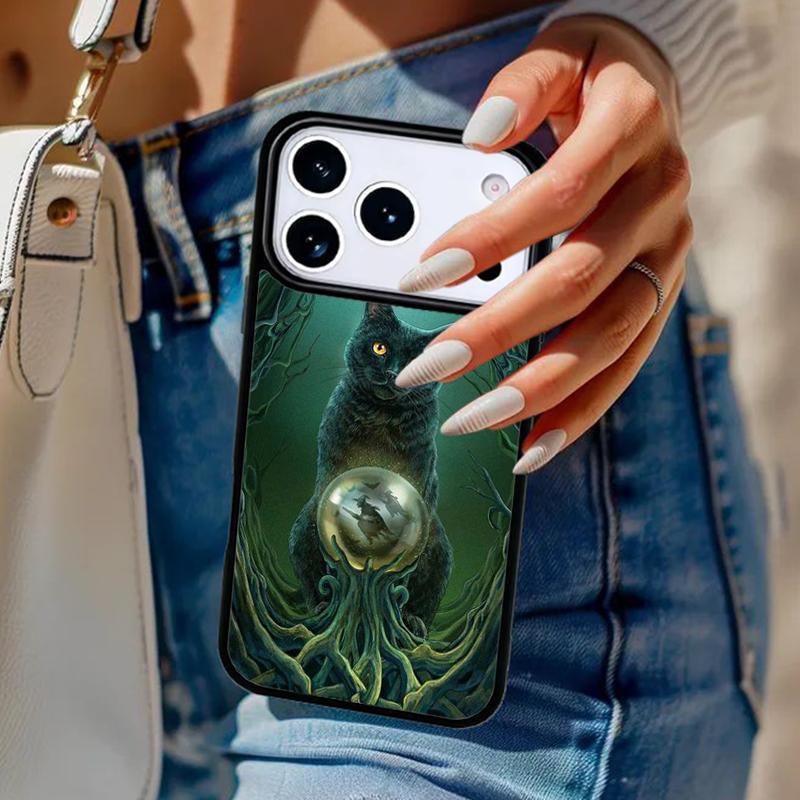 Ведьма и кошка Красочный Милый Чехол Для Телефона Для iPhone 17 Air 14 15 13 12 Max Чехол Для Apple 16e 11 Pro Max Plus Coque