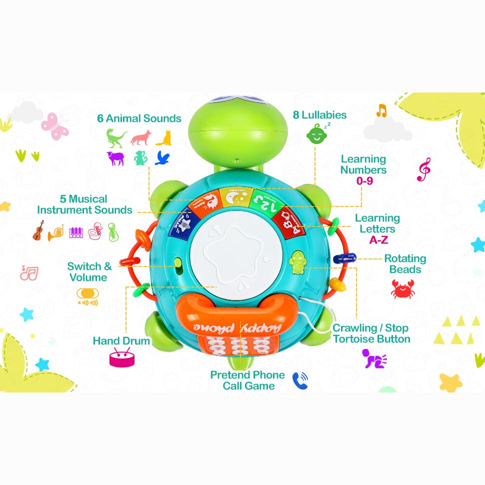 Детские игрушки 12-18 месяцев, светящиеся детские игрушки, музыкальная черепаха с буквами и цифрами, телефон, детские игрушки для обучения, обучающие игрушки, подарки
