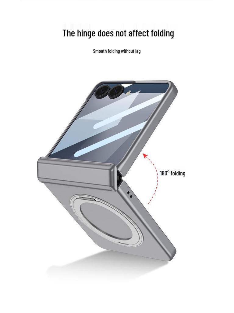 Магнитный чехол Samsung Z Flip7 с вращающейся подставкой и защитой шарнира по всей поверхности