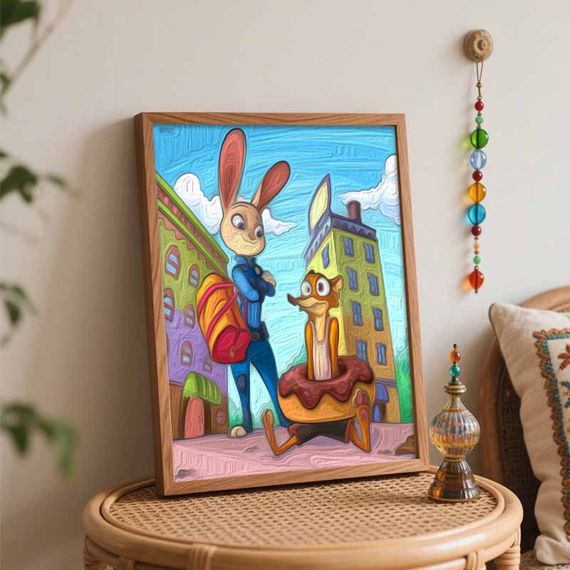 Disney Zootopia Judy Nick DIY Oil Painting Kits Hand Painting Home Decor Craft Gift Ideas Canvas Wall Art Paint By Numbers Artwork