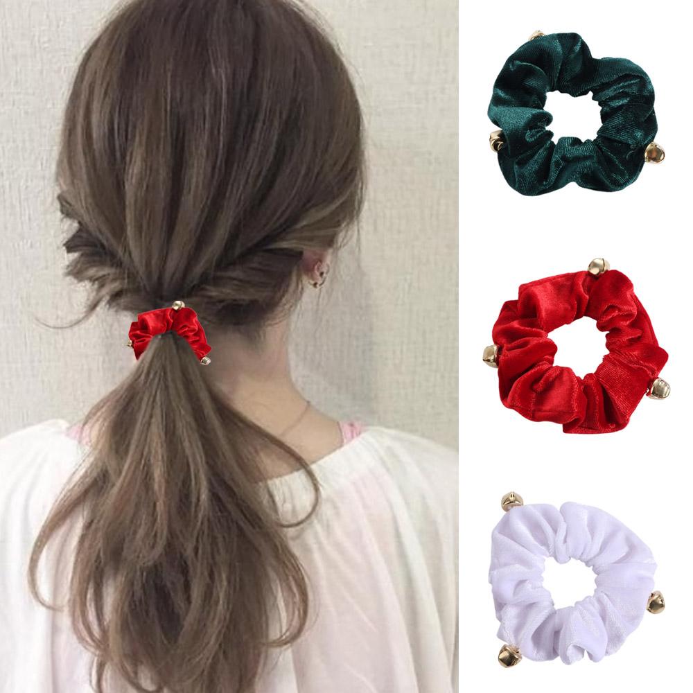 Новый год Рождество Веревка для волос Бархатная плюшевая Женская резинка для волос Аксессуары для волос