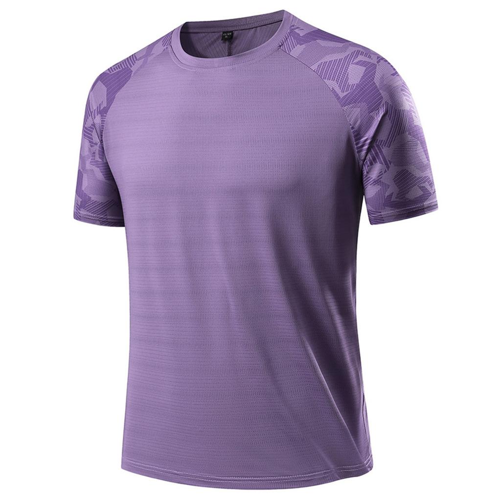 Мужская летняя облегающая дышащая одежда из шелка с круглым вырезом, быстросохнущая, повседневная спортивная футболка, топы