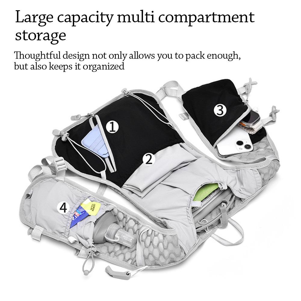 Durable Lightweight Hydration Backpack Large Capacity Waterproof Running Vest Breathable Adjustable Chest Pack for Outdoors