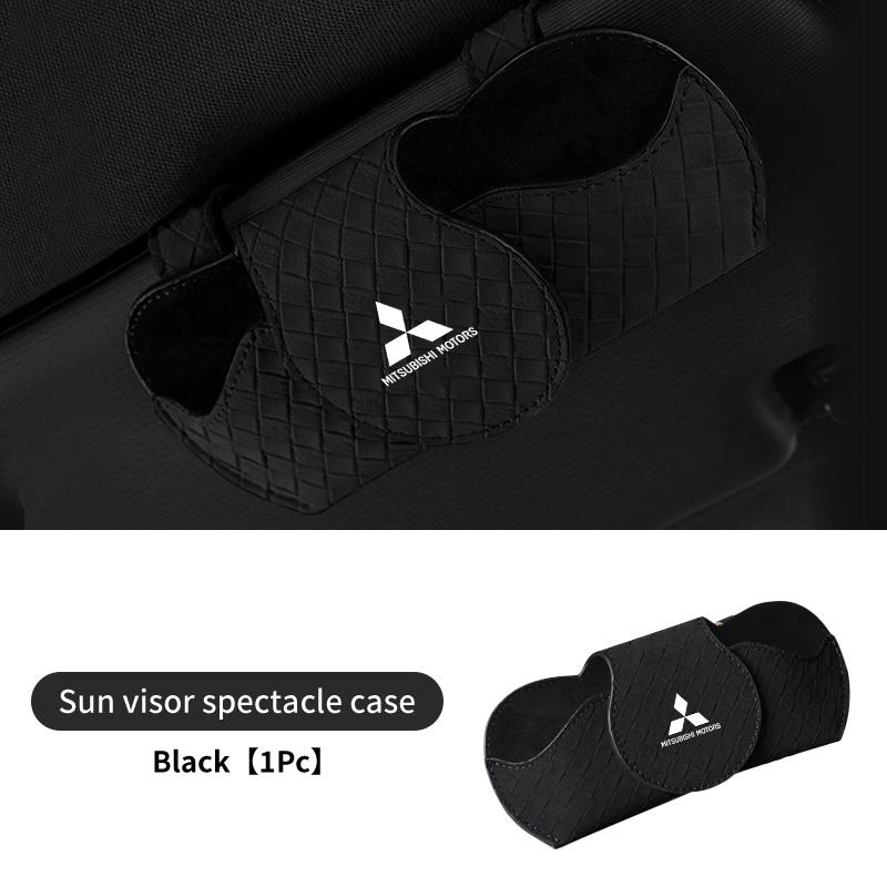 Universal Car Sunglasses Storage Box Sun Visor Glasses Case For Mitsubishi Outlander Lancer Eclipse Mirage Xpander Attrage