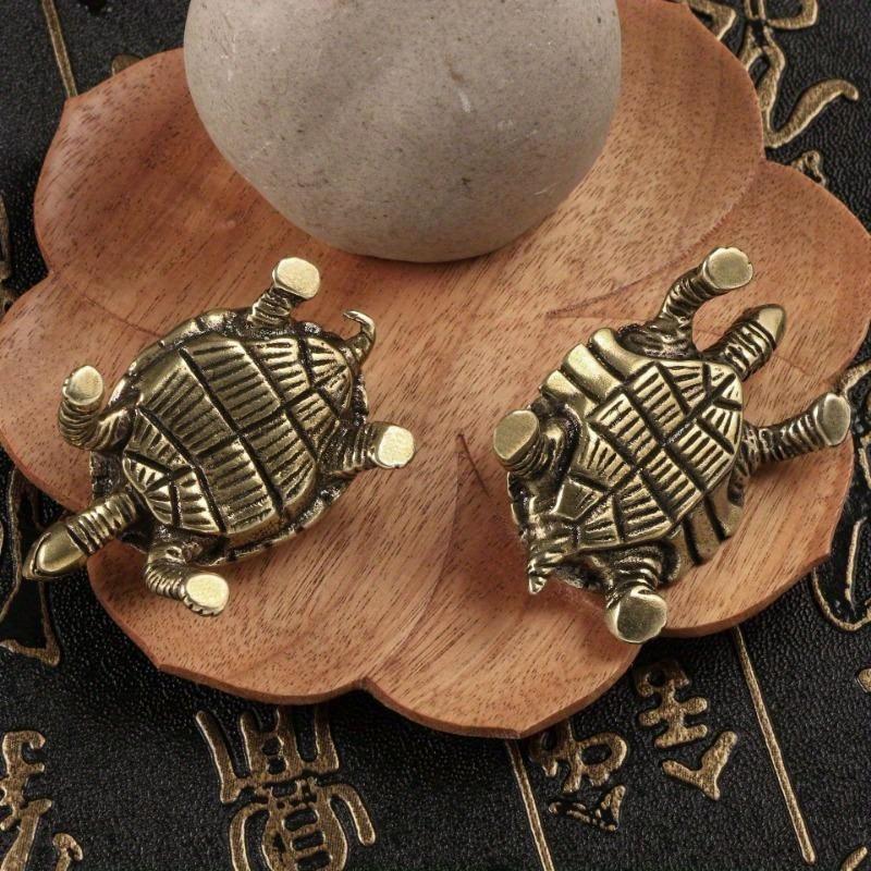 Lucky Small Money Turtle Retro Tortoise Statue Desktop Ornaments Solid Copper Figurines Home Decoration