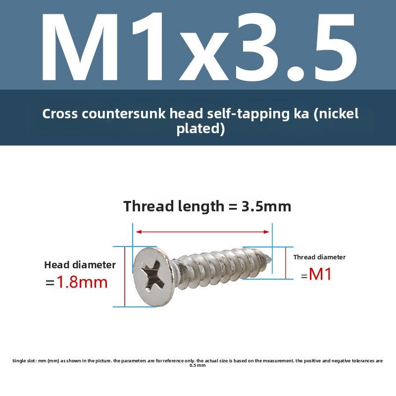 4 шт. Шурупы по дереву с крестообразной плоской головкой M1 M1.5 M5 Строительные шурупы Оцинкованные саморезы по дереву для шкафа ДВП