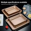 Rectangle Cake Baking Tray 9/11/13inch Bread Tray Gold Bake Mold