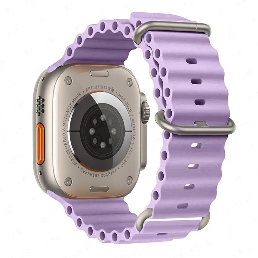Ocean Strap for apple watch Band 49mm 44mm 40mm 45mm 41mm 46mm silicone bracelet correa iWatch series 7 6 5 3 se 8 9 10 ultra 2