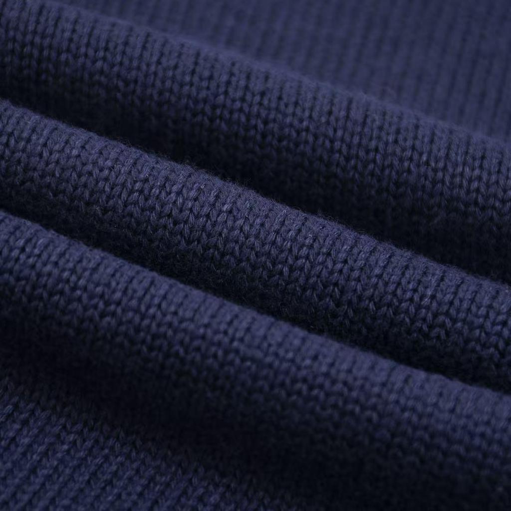 Men's Slim Fit Stand Collar Cardigan Sweater with Small Horse Logo - Spring & Autumn Long Sleeve Knitwear