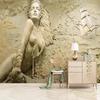 Европейский стиль настенная роспись золотой 3d рельеф морская красота фигура обои гостиная спальня фрески домашний декор