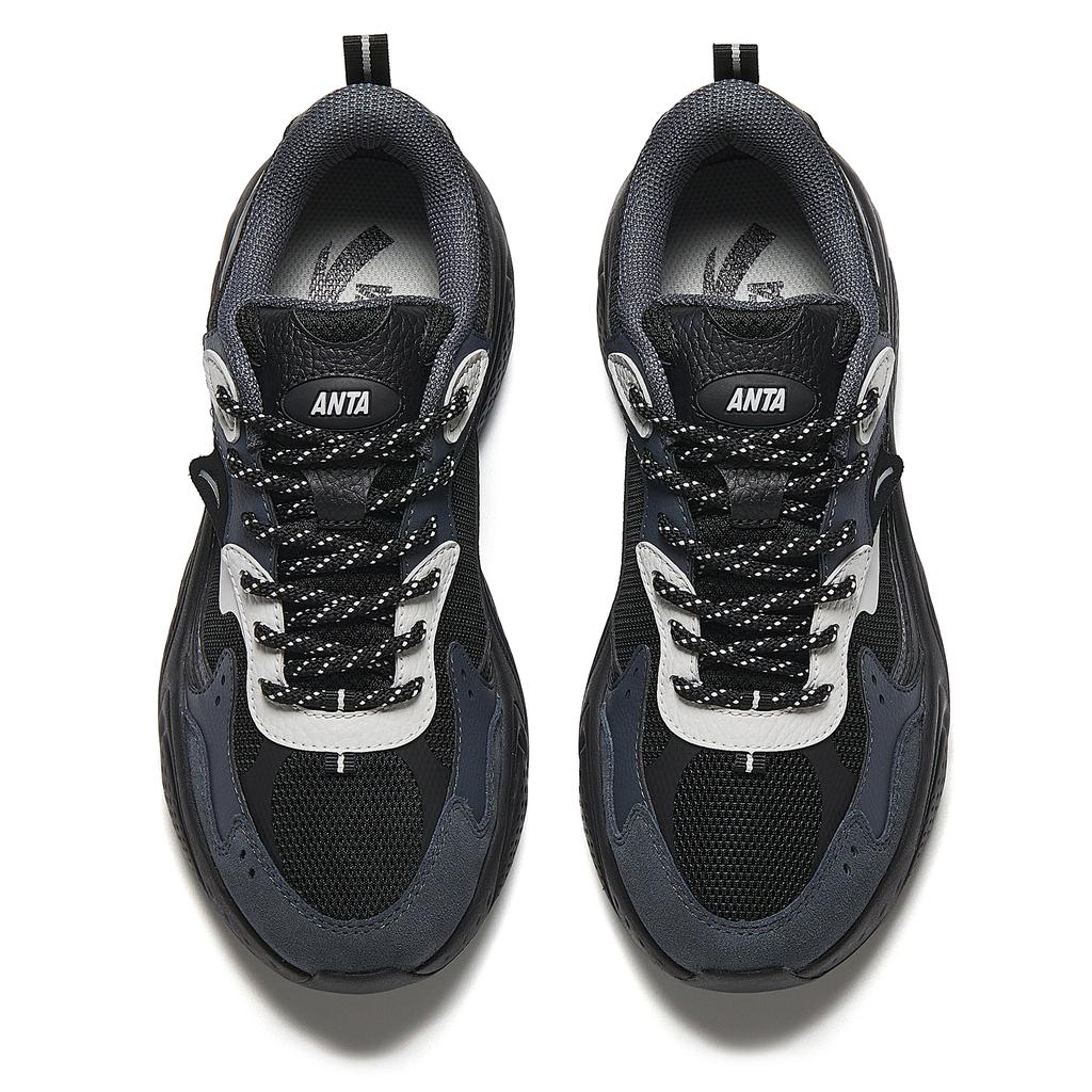 Anta Star Sports Casual Non-Slip Wear-Resistant Breathable Low-Top Dad Shoes Women Sneaker Black Gray 922518806-5