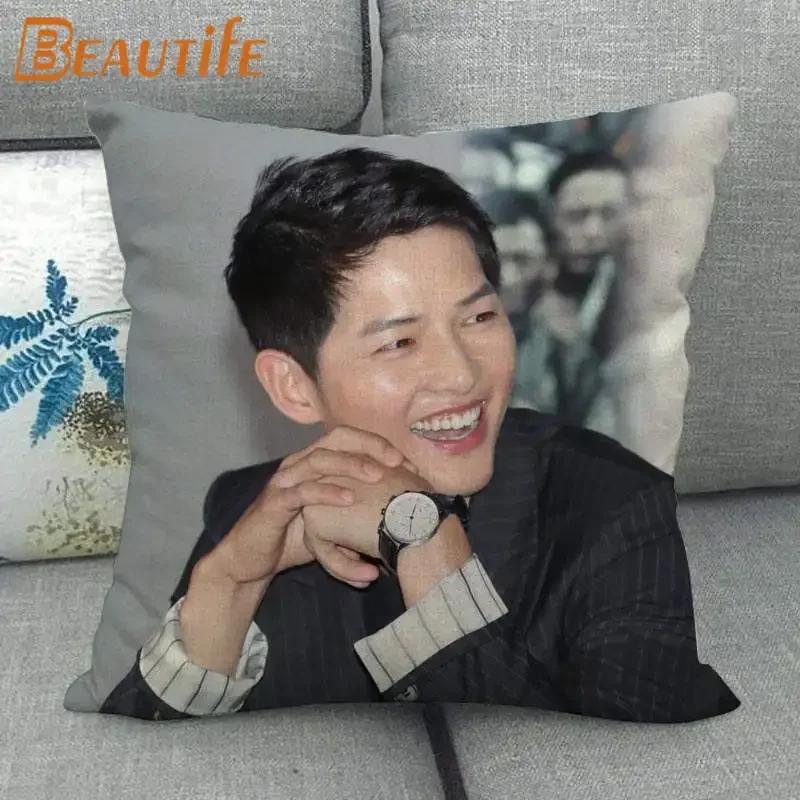 45X45 см Vincenzo Song Joong Ki KPOP наволочка с квадратной молнией, хлопковая льняная ткань, наволочки для спальни, дома, декоративный подарок