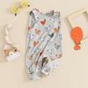 Baby Girls Boys Rompers Infant Hen Print Straps Sleeveless Bodysuits Summer Clothes Jumpsuits Overalls